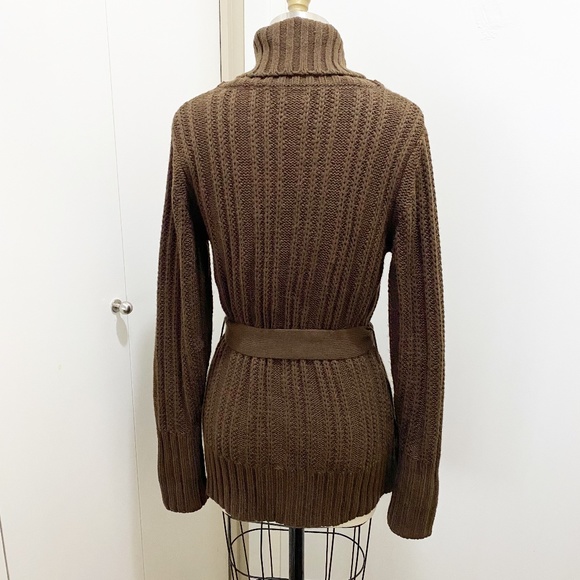 Nevada Shawl Collar Cardigan Sweater Brown S 6-8 - Picture 10 of 11